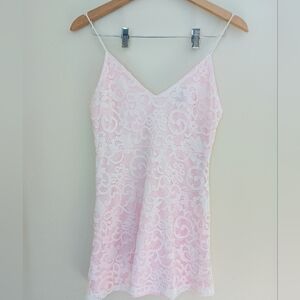 Lace Spaghetti Strap Slip Dress - Light Pink